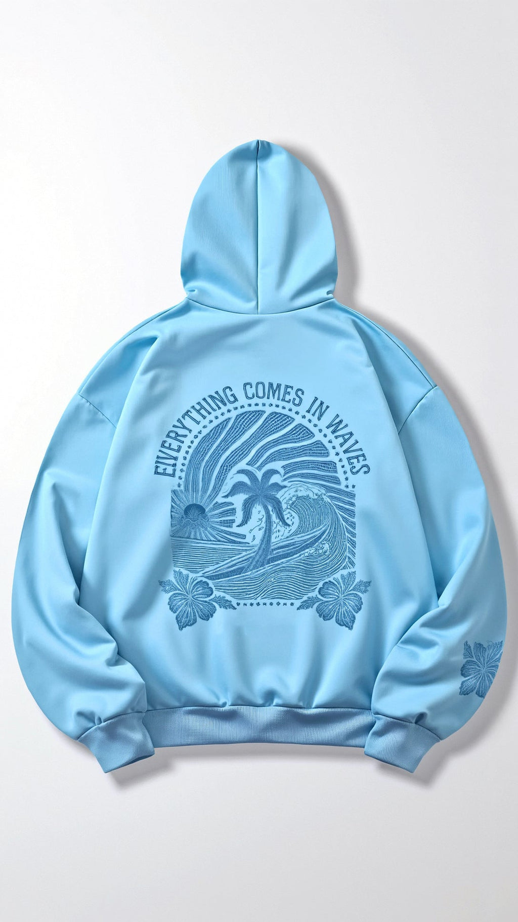 Abigail Embroidered Hoodie - Blue side