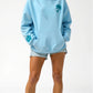 Abigail Embroidered Hoodie - Blue front