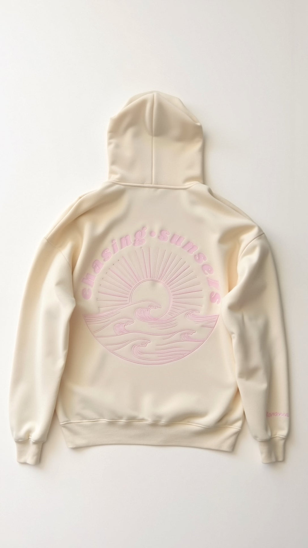 Abigail Embroidered Hoodie - Cream detail