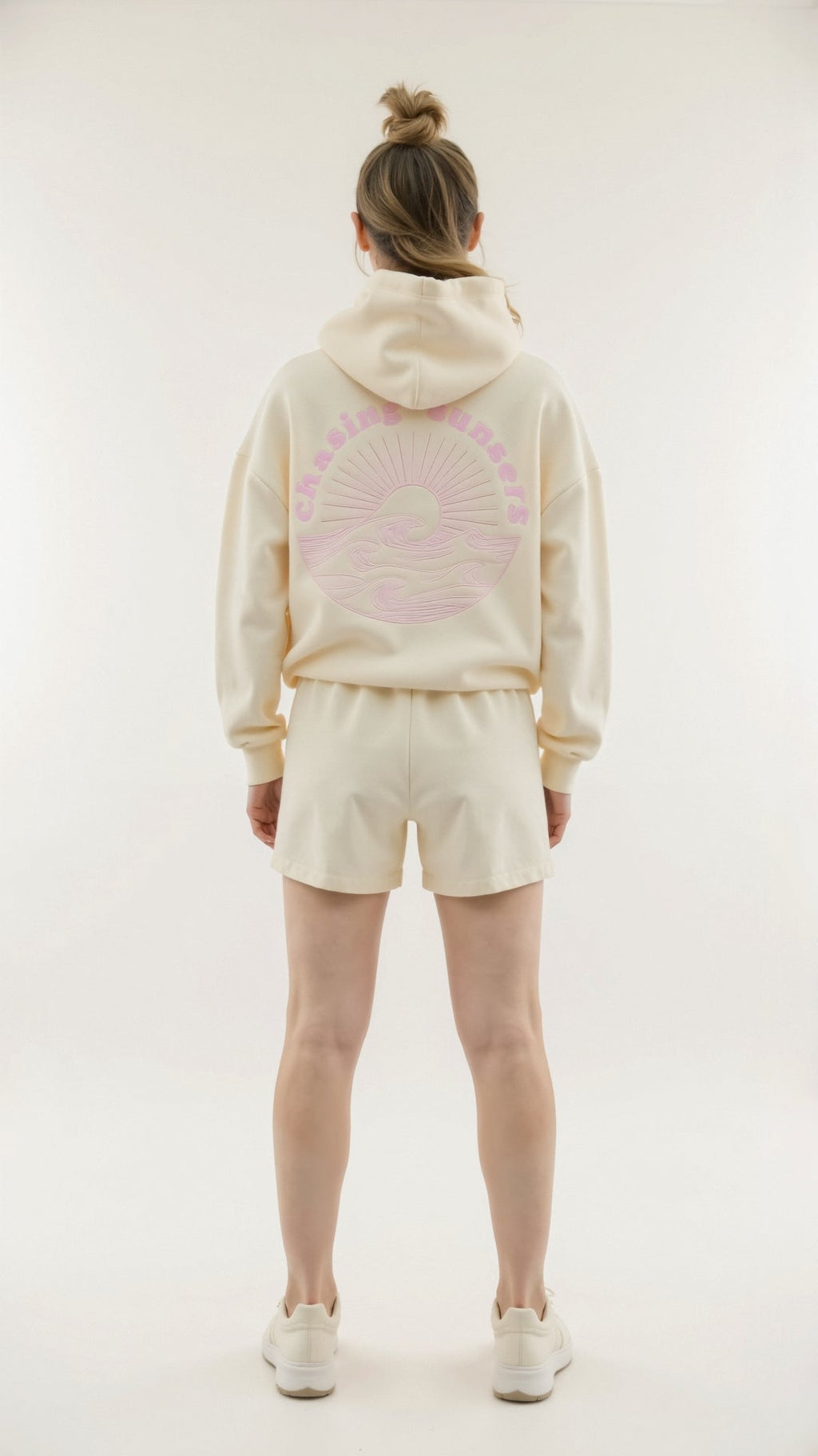Abigail Embroidered Hoodie - Cream front