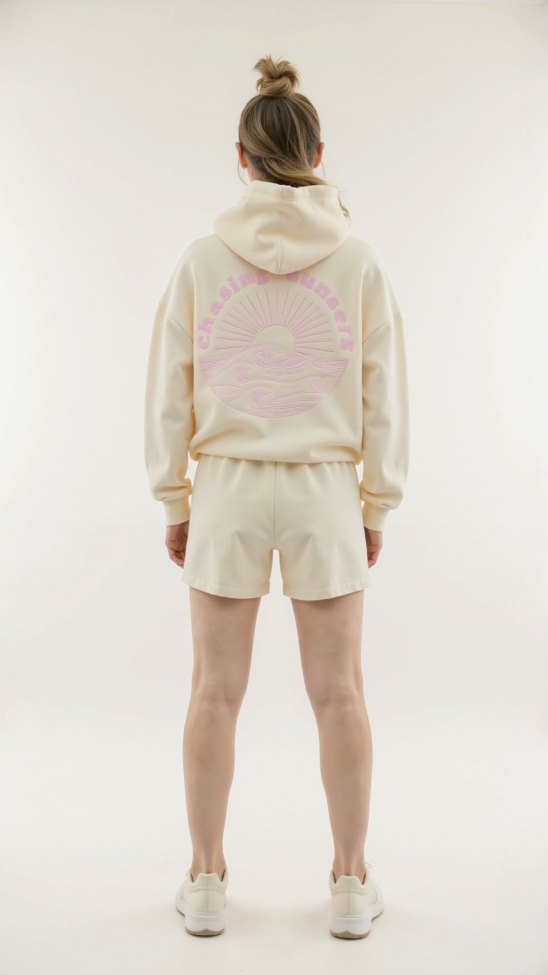 Abigail Embroidered Hoodie - Cream front