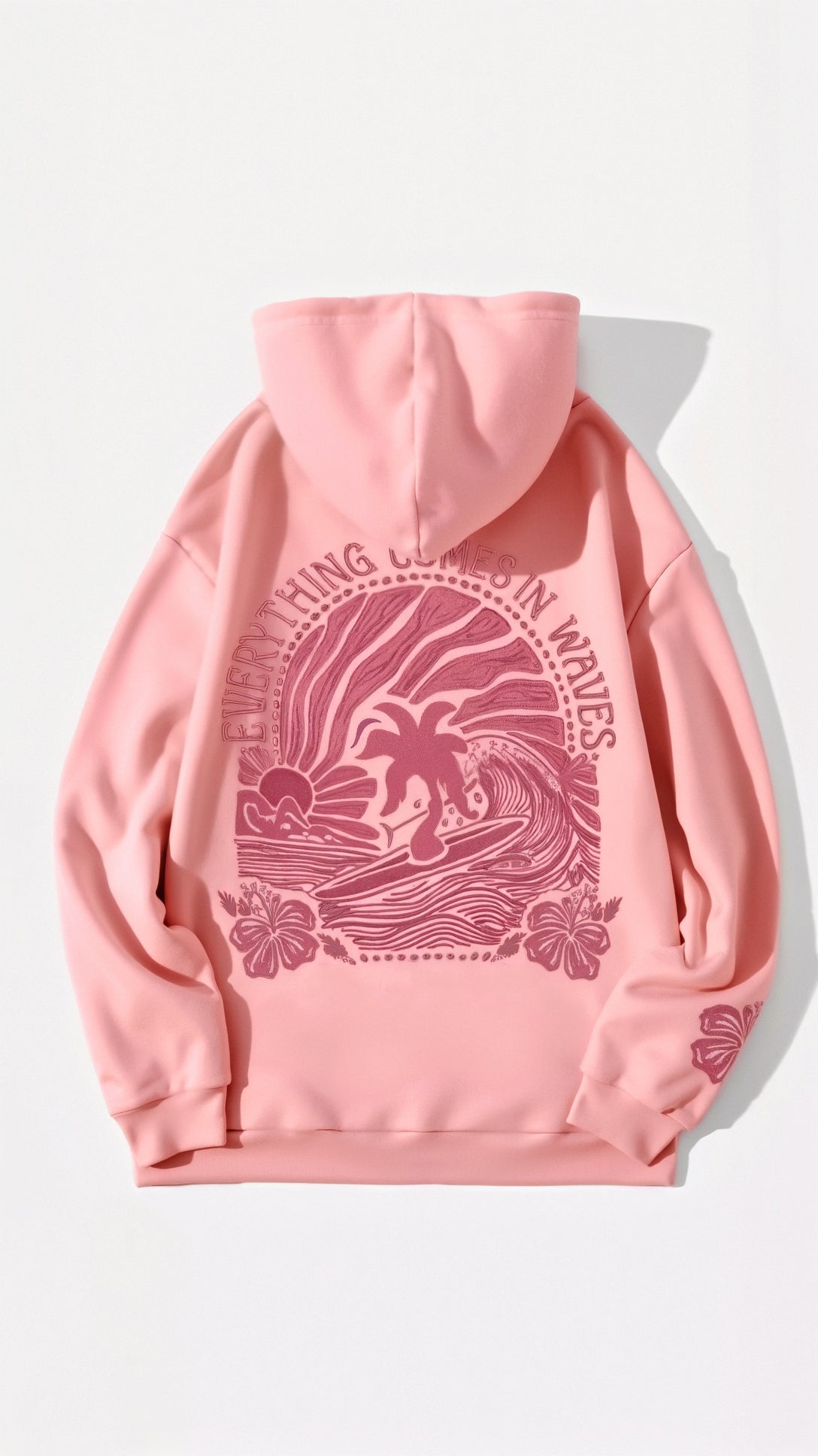 Abigail Embroidered Hoodie - Pink detail