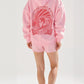 Abigail Embroidered Hoodie - Pink front