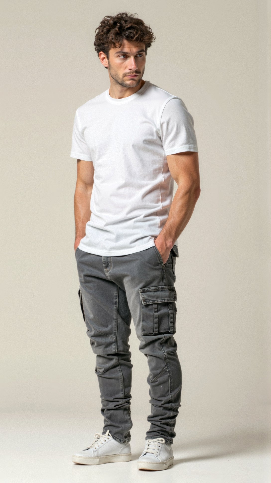 Casper Cargo Jeans - Black detail