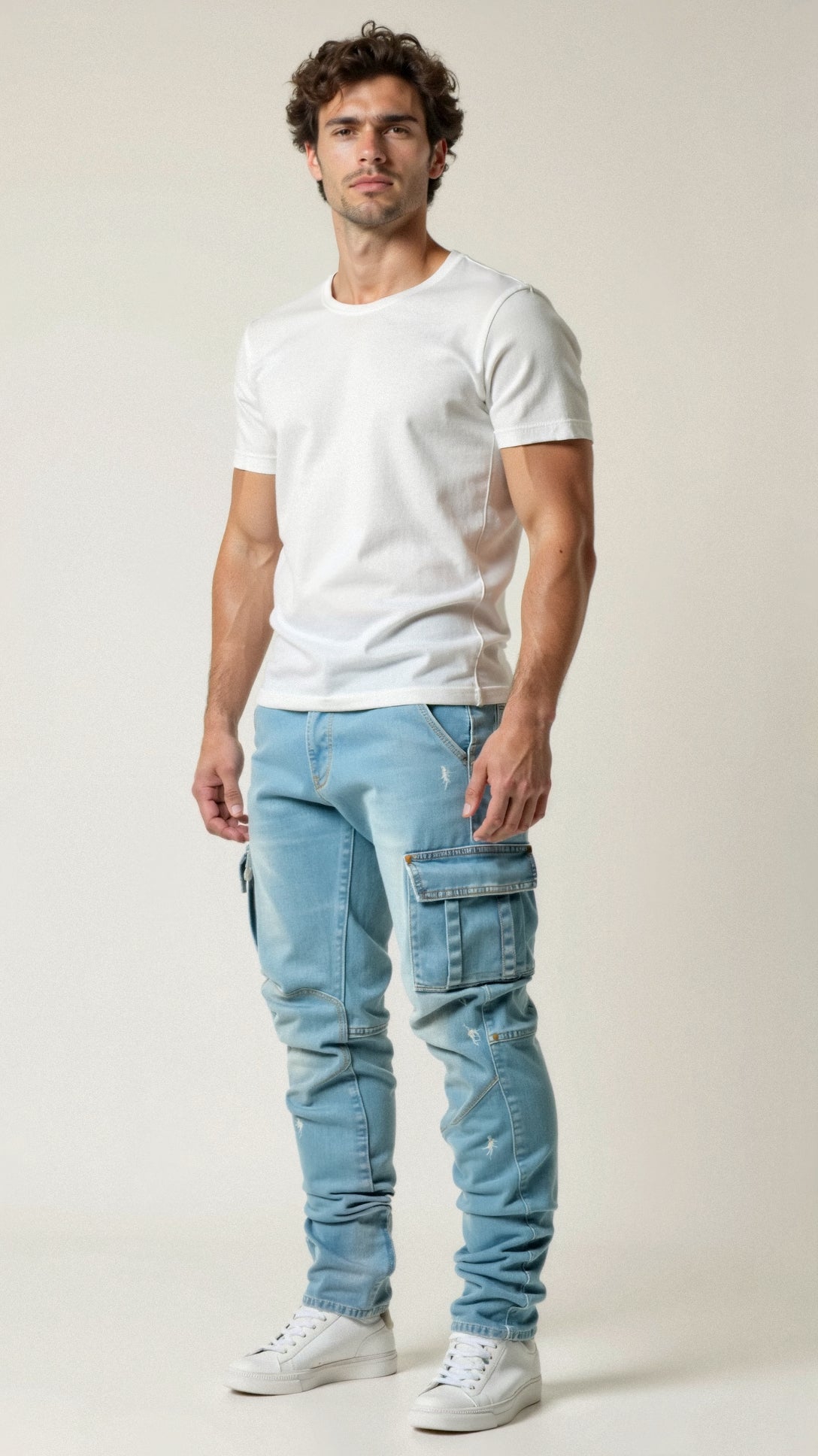 Casper Cargo Jeans - Blue front