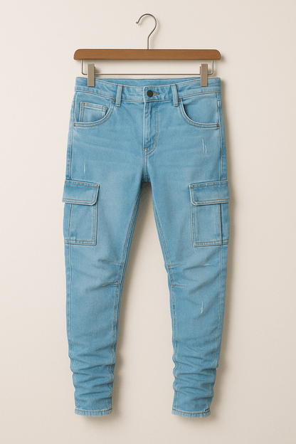 Casper Cargo Jeans - Blue flat