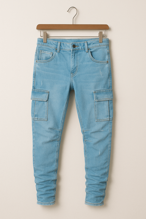 Casper Cargo Jeans - Blue flat