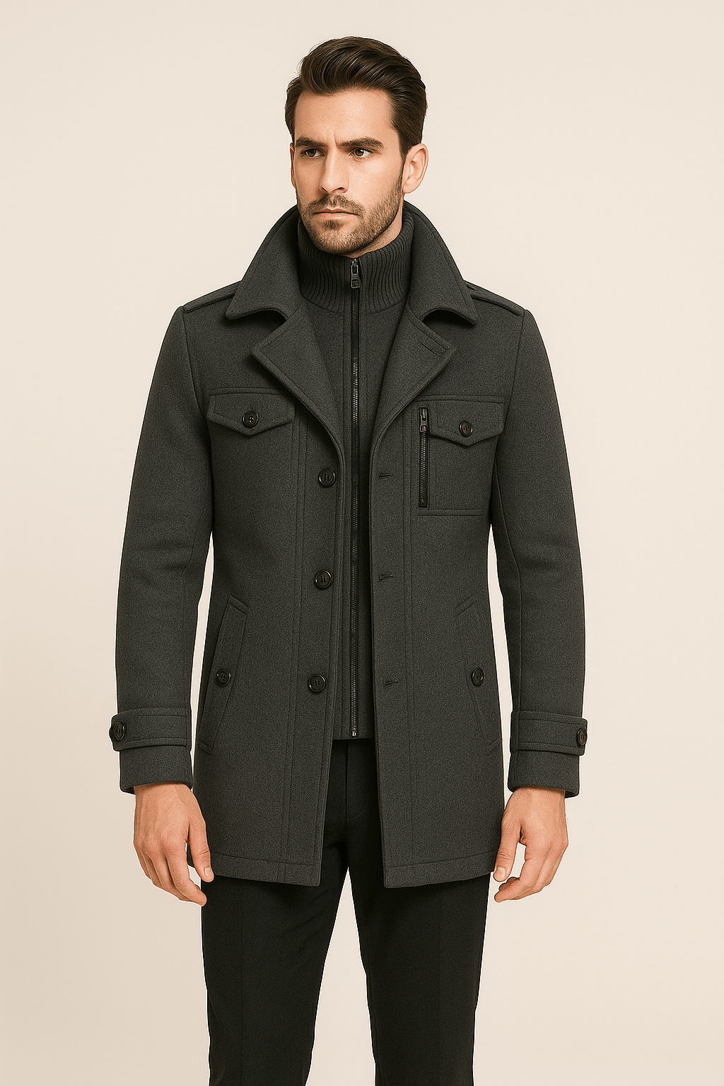 Felix Double-Layer Coat - Grey main