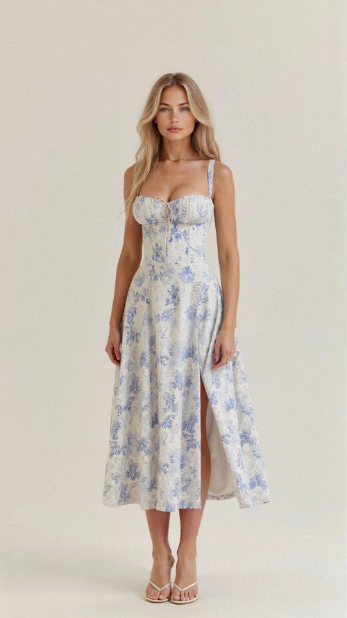 Corset Midi Dress - feminine silhouette