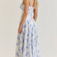 Corset Midi Dress - flowing skirt detail