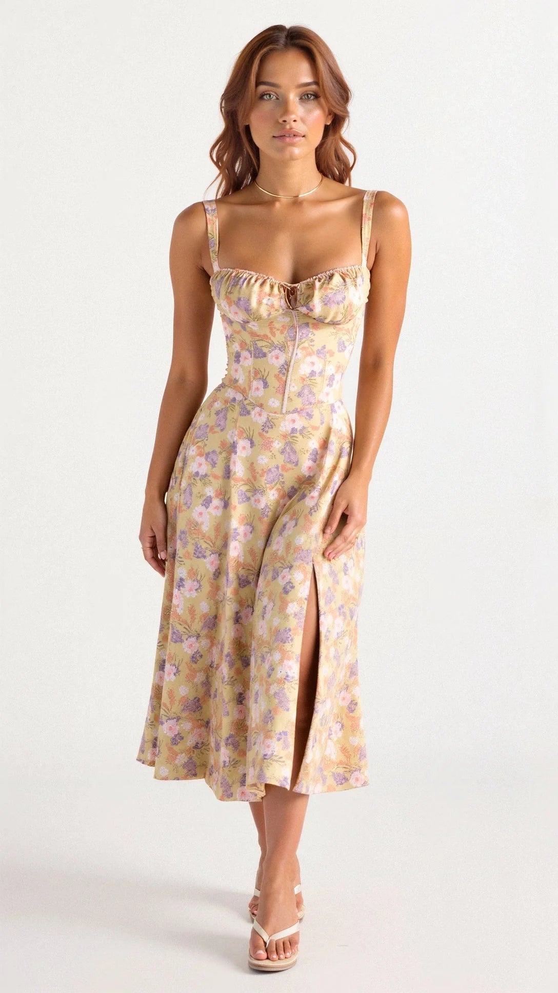 Corset Midi Dress - front view