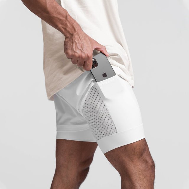 StaminaPro Fitness Shorts - White back