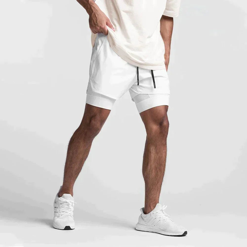 StaminaPro Fitness Shorts - White front