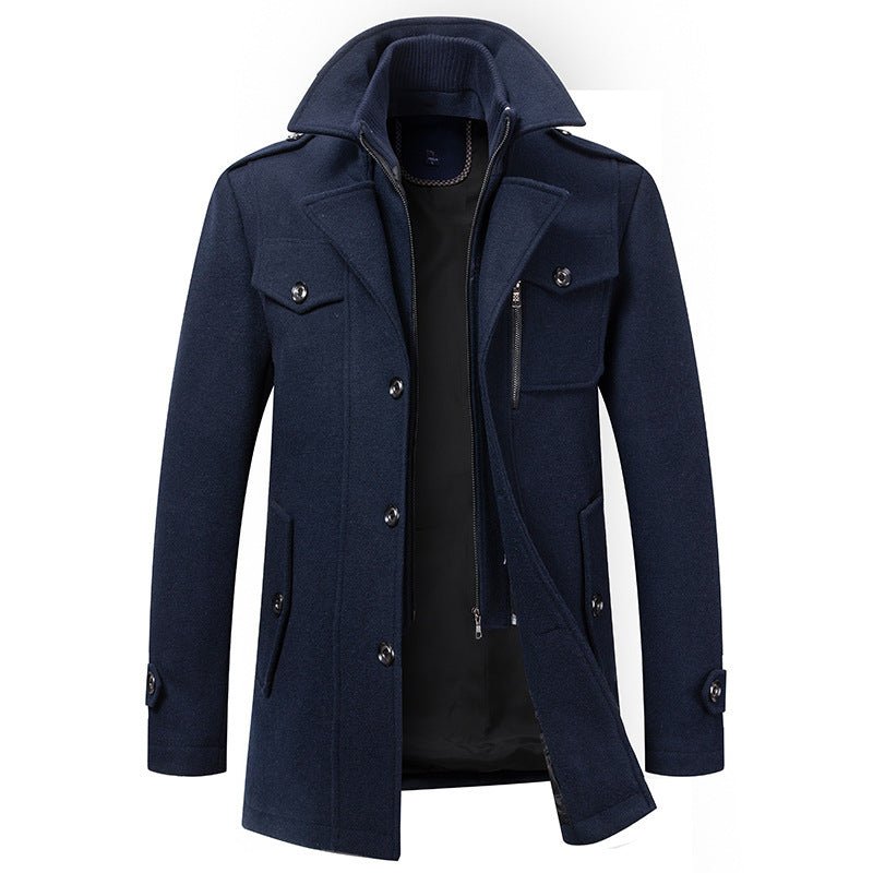 Xander Structured Winter Coat - Navy Blue