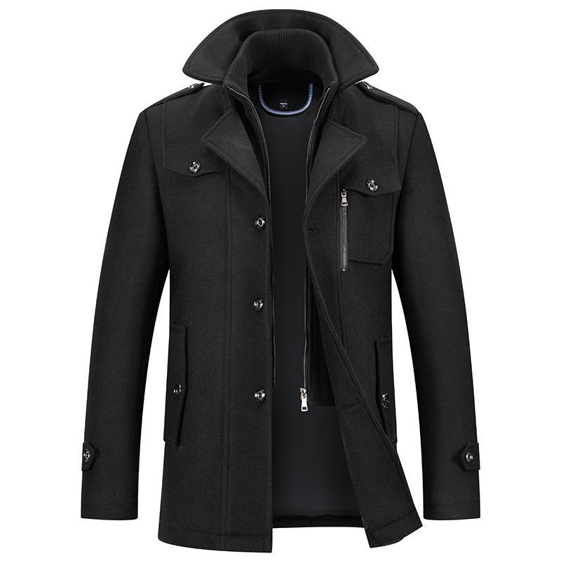 Xander Structured Winter Coat - Black detail