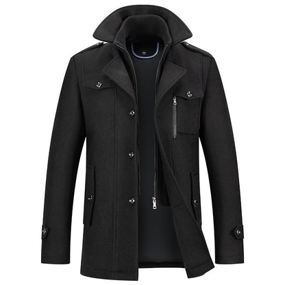 Xander Structured Winter Coat - Black detail