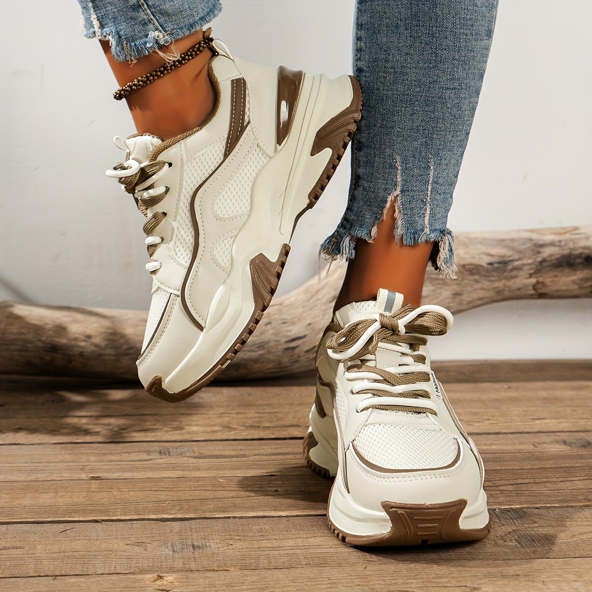 Zara Platform Sneakers - Khaki side