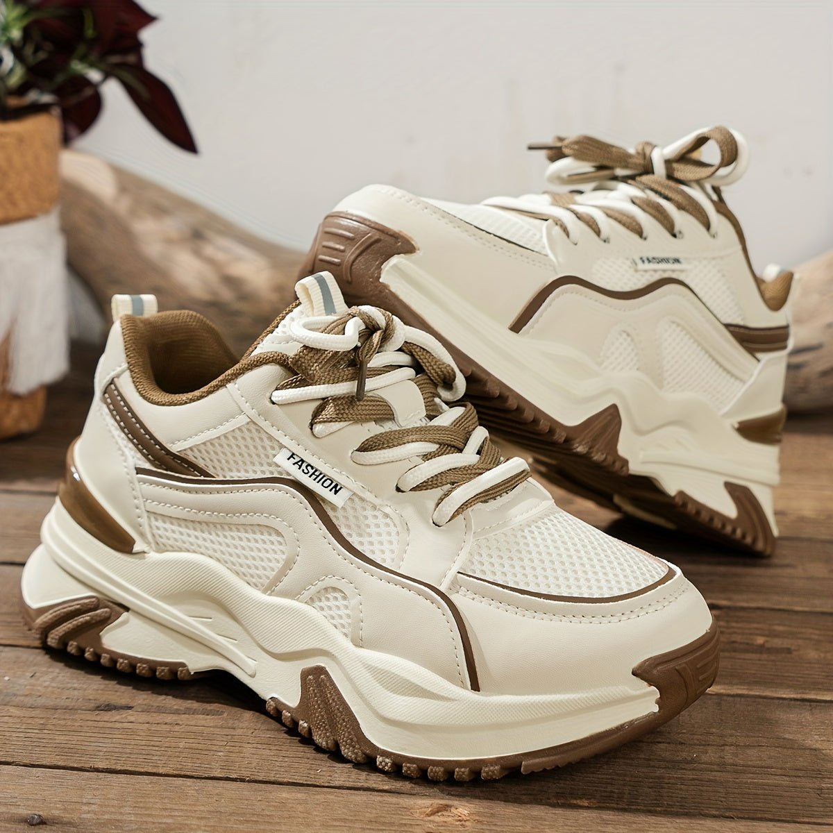 Zara Platform Sneakers - Khaki detail