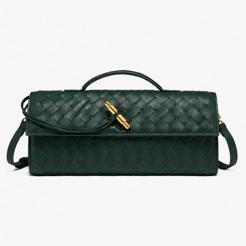Woven Clutch Bag - Olive Green