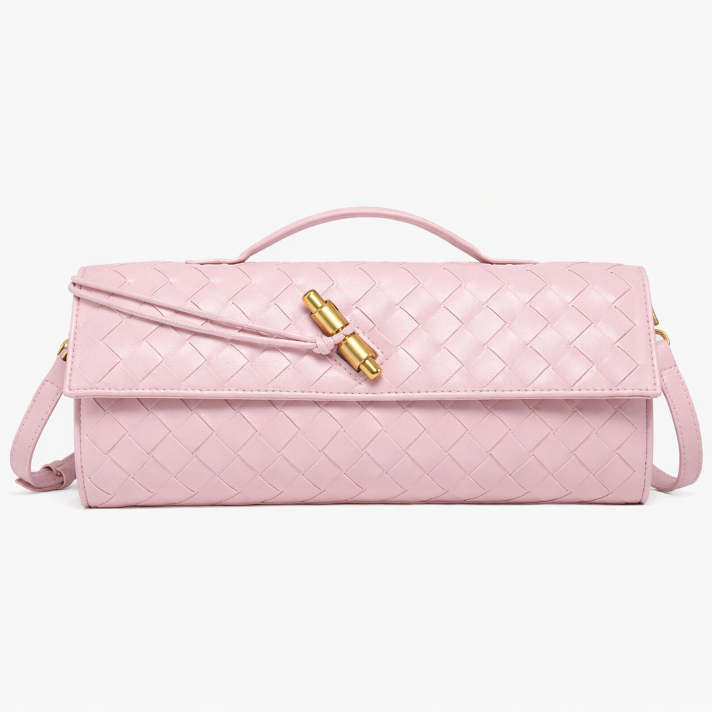 Woven Clutch Bag - Pink