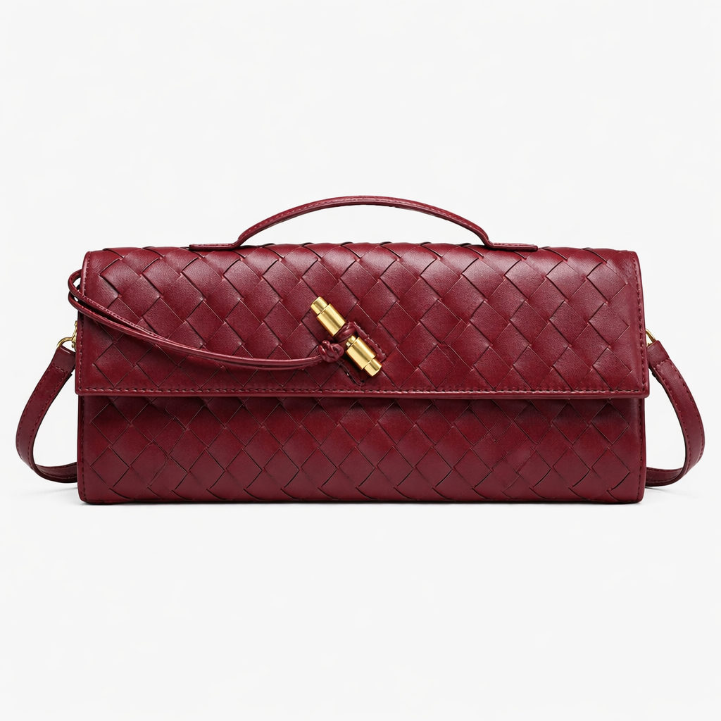 Woven Clutch Bag - Red