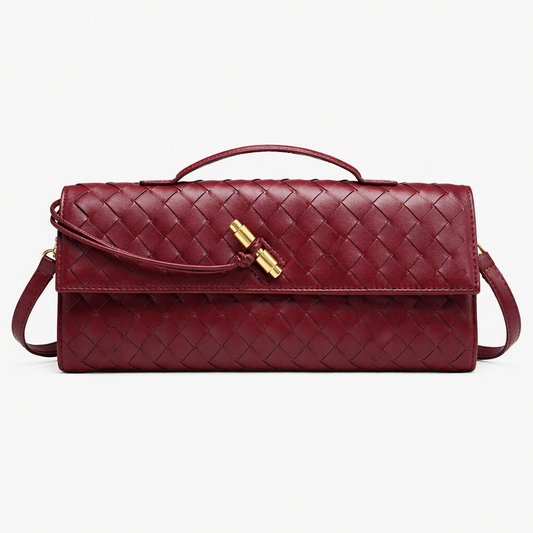 Woven Clutch Bag - Red