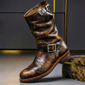 Bancroft Vintage Leather Boots - Retro Brown