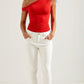 Delphine Asymmetric Top - Red