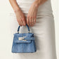 Claudia Top Handle Bag - Baby Blue detail