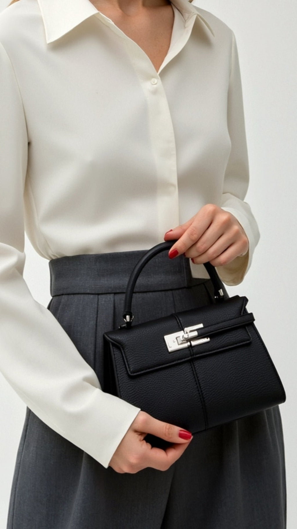 Claudia Top Handle Bag - Black side