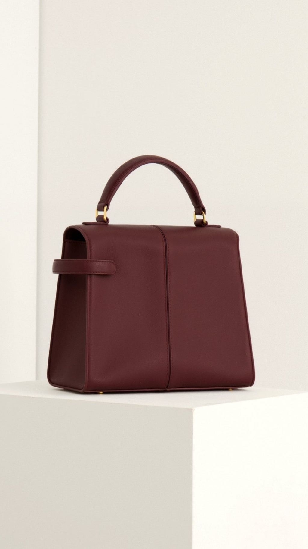 Claudia Top Handle Bag - Burgundy detail