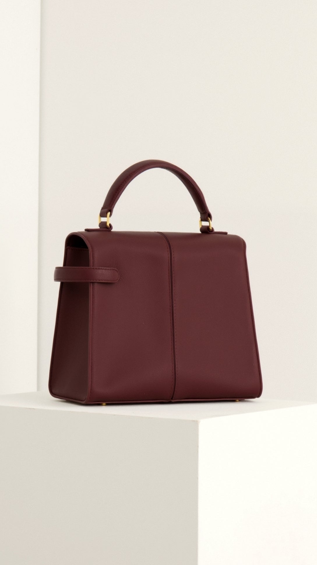 Claudia Top Handle Bag - Burgundy detail