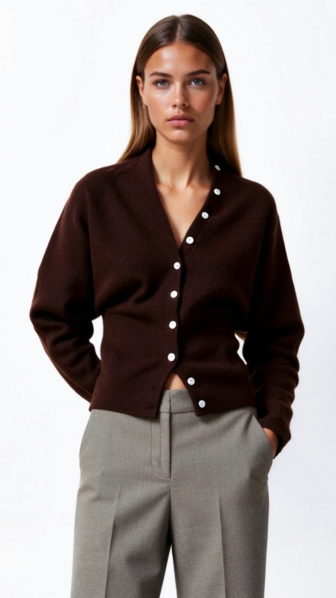 Willow Knitted V-Neck Cardigan - front