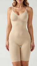Mid Thigh Bodysuit - Beige