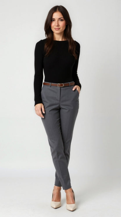 Winter Cloud-Knit Crew Top - Black