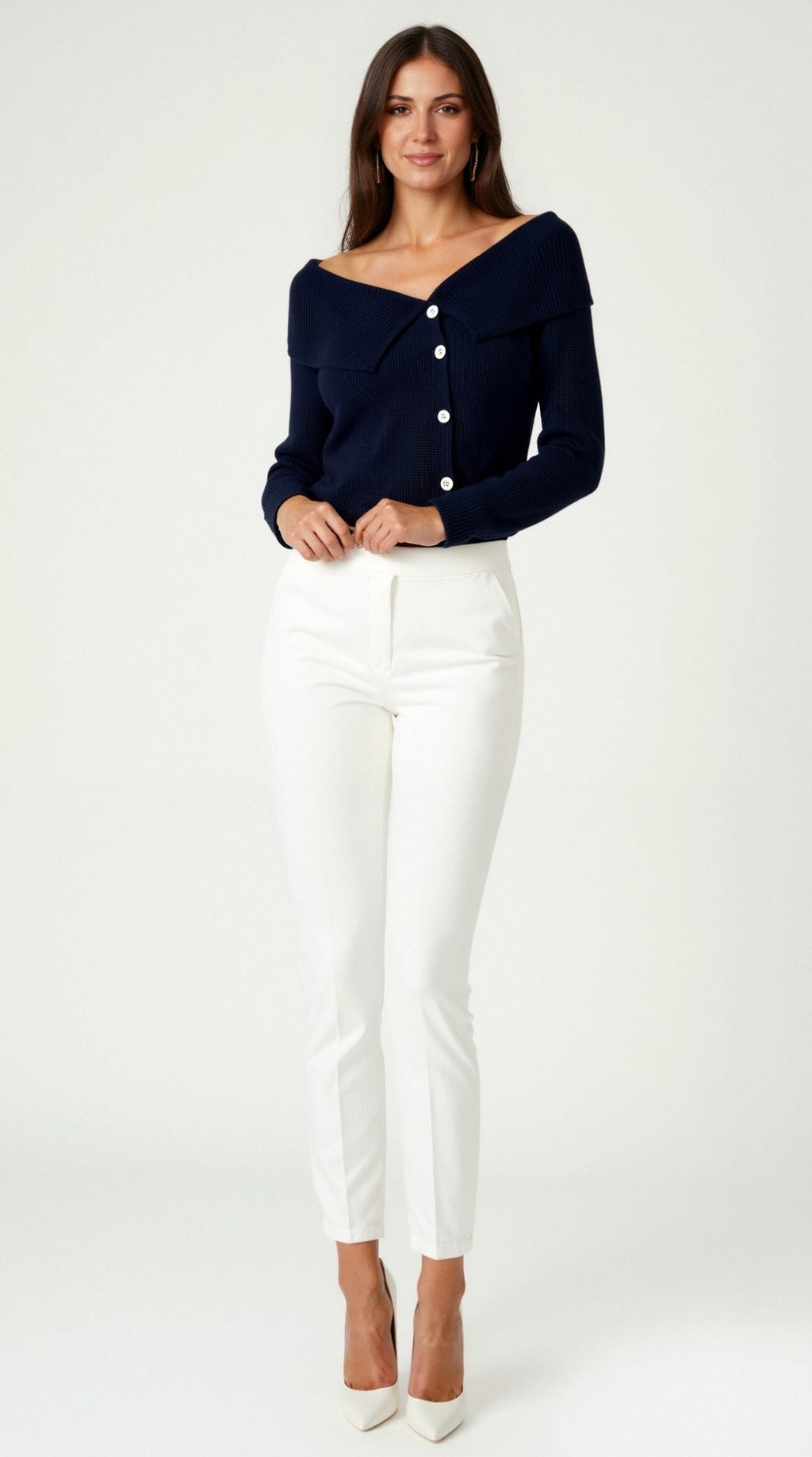 Juniper Fold-Over Knit Top - front