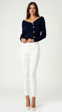 Juniper Fold-Over Knit Top - front