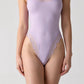 Seamless Lace Thong Bodysuit - Purple