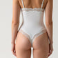 Seamless Lace Thong Bodysuit - White detail