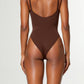 Seamless Thong Bodysuit - Brown detail
