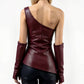 Sienna One-Shoulder Top - Burgundy detail