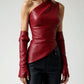 Sienna One-Shoulder Top - Red front