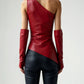 Sienna One-Shoulder Top - Red detail