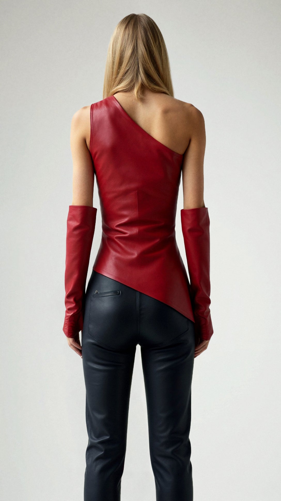 Sienna One-Shoulder Top - Red detail