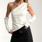 Sienna One-Shoulder Top - White front