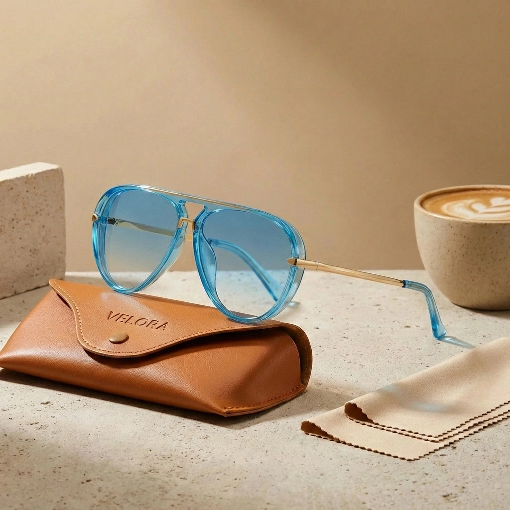Aviator Sunglasses - Azure Sky