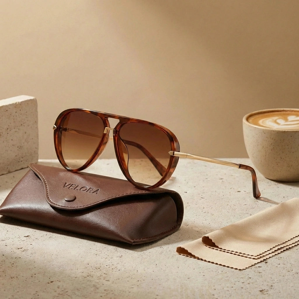 Aviator Sunglasses - Vintage Tortoise