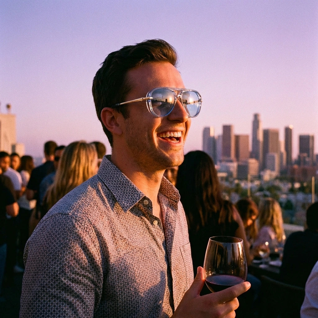 Aviator Sunglasses - rooftop sunset lifestyle
