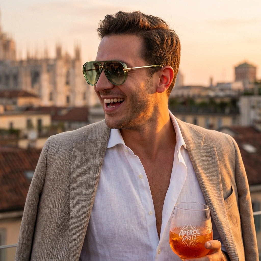 Aviator Sunglasses - Emerald green lifestyle