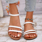 Baxen Strappy Flat Sandals - Pure White lifestyle